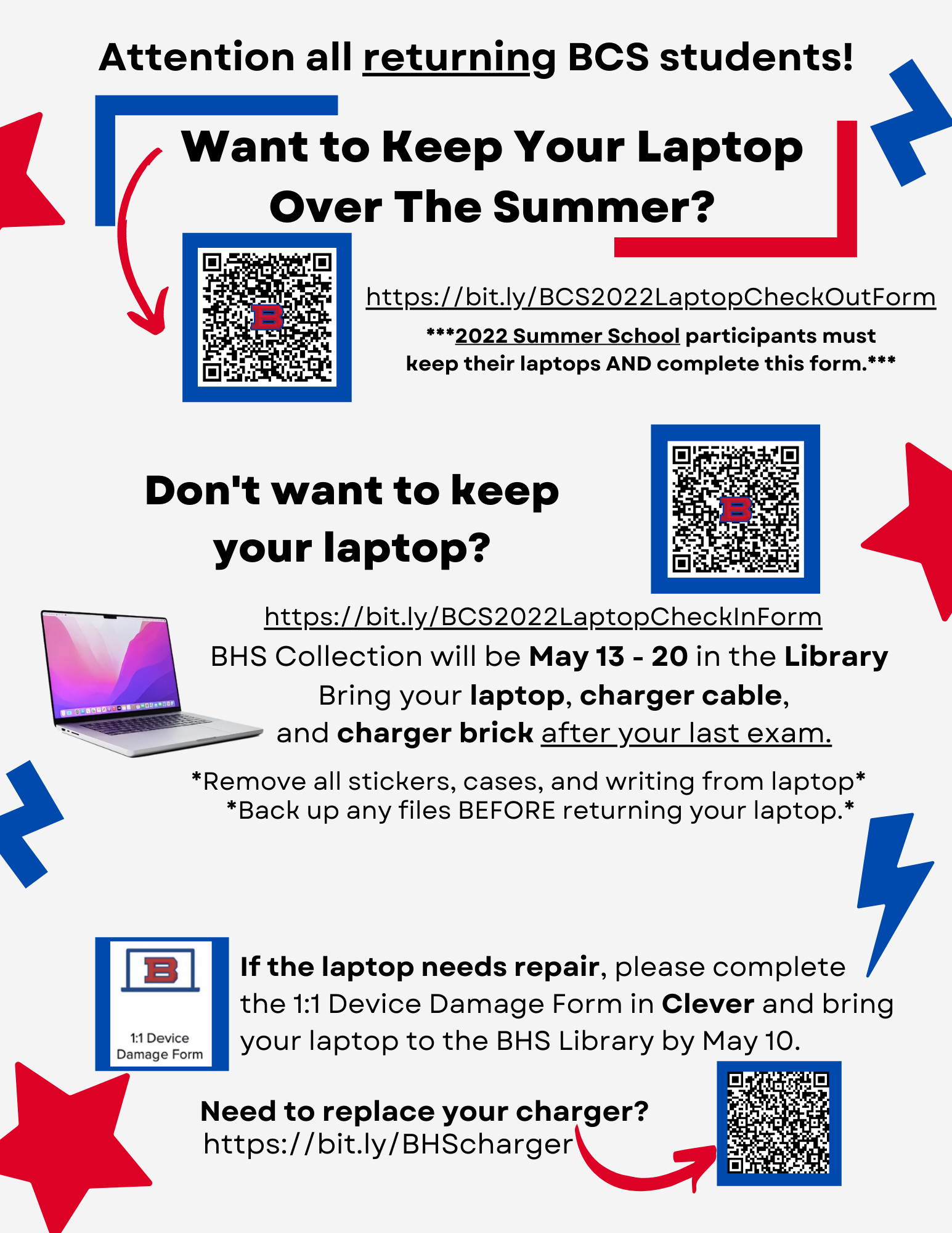 Summer Laptop Information